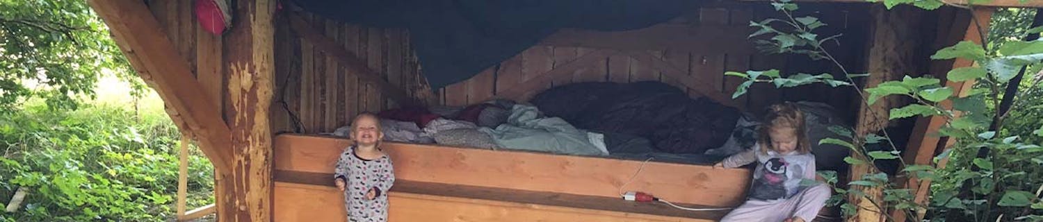 Shelter med græstag Shelter med græstag